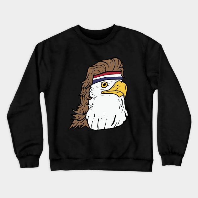 4th of July American Bald Mullet Eagle Shirt Crewneck Sweatshirt by Nowhereman78